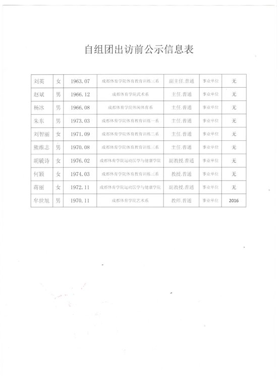 出访前公示名单